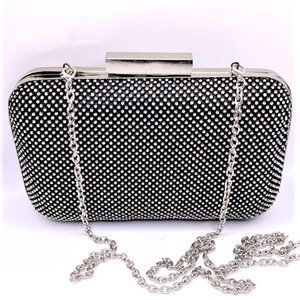 INC International Concepts Rhinestone Black Clutch/Crossbody
